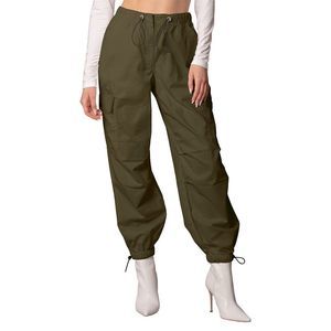 Avec Les Filles Olive Green Cargo Jogger Pants
